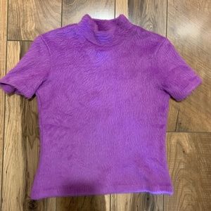 Vintage VERSACE Jeans Couture Short Sleeve Soft & Fuzzy Turtleneck